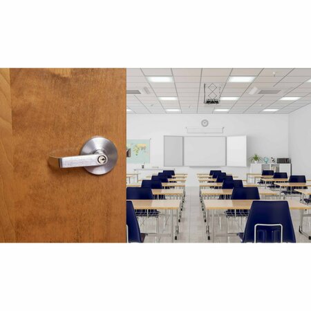 Trans Atlantic Co. Saturn Series Brushed Chrome Classroom Cylindrical Door Leverset Grade 2 DL-LSV70-US26D